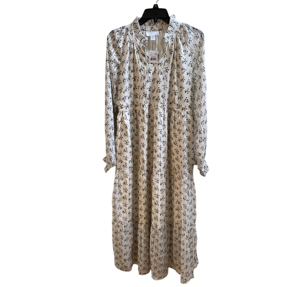 Motherhood Maternity Shadow Long Sleeve Ruffle Tier Maternity Maxi Dress XS NWT - Picture 11 of 13